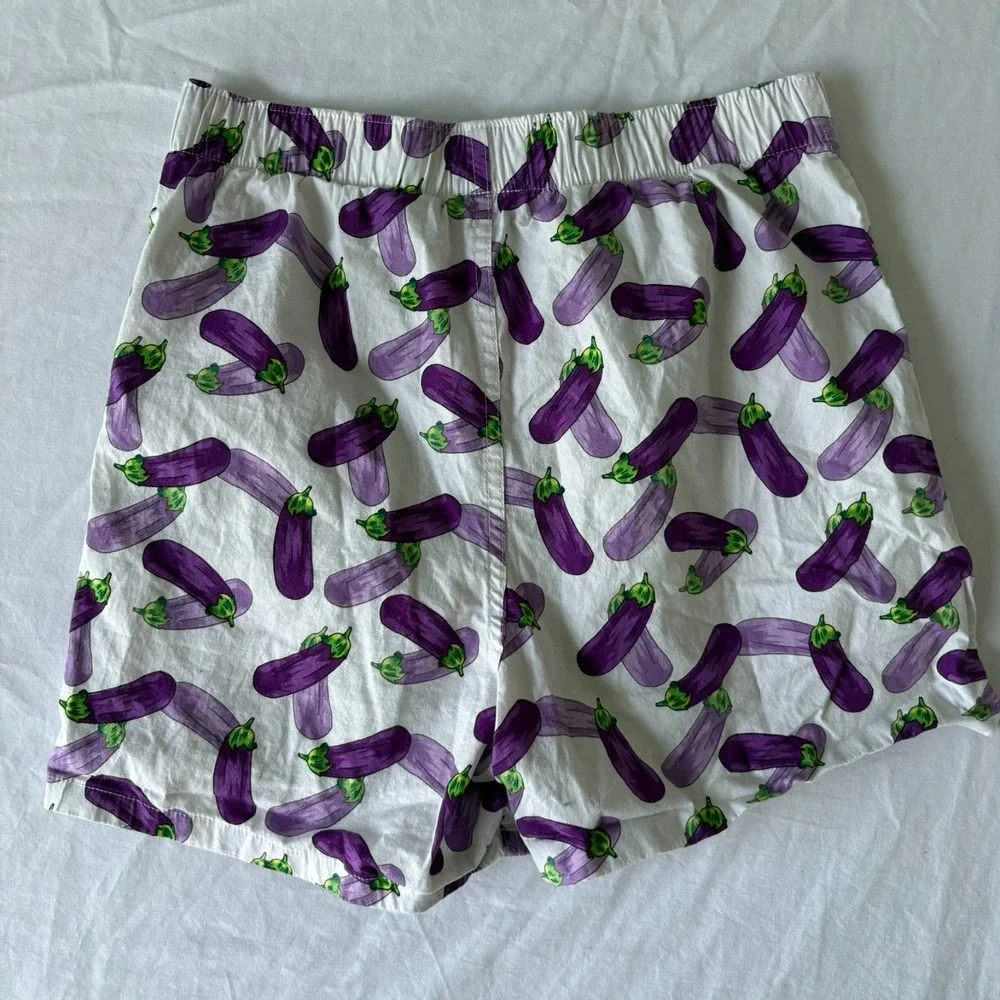 American Eagle Mens White‎ Eggplant Elastic Waist Stretch Boxer Shorts Size XS